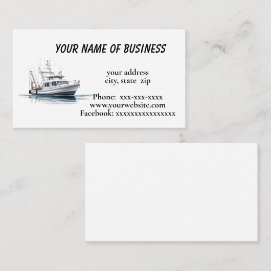 Fischerboot Visitenkarte (Vorne/Hinten)