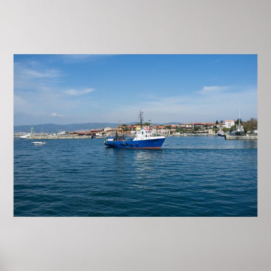 Fischerboot zum Meer Poster (Vorne)