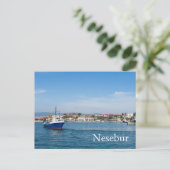 Fischerboot zum Meer Postkarte (Stehend Vorderseite)
