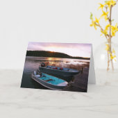 Fischerboote am Sonnenuntergang Karte (Gelbe Blume)