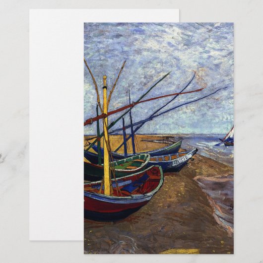 Fischerboote am Strand Briefpapier (Vorne/Hinten)