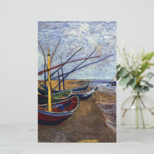 Fischerboote am Strand Briefpapier (Stehend Vorderseite)