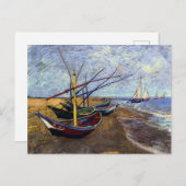 Fischerboote am Strand Feiertagspostkarte (Vorne/Hinten)