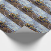 Fischerboote am Strand Geschenkpapier (Ecke)