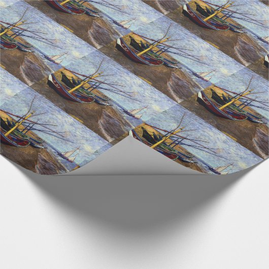 Fischerboote am Strand Geschenkpapier (Ecke)