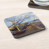 Fischerboote am Strand Getränkeuntersetzer (Linke Seite)