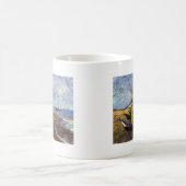 Fischerboote am Strand Kaffeetasse (Mittel)