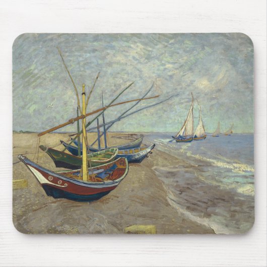 Fischerboote am Strand Mousepad (Vorne)