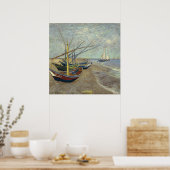 Fischerboote am Strand Poster (Küche)