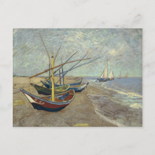Fischerboote am Strand Postkarte