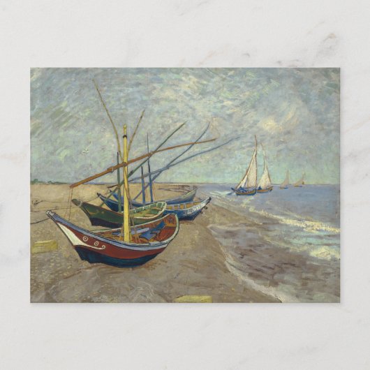 Fischerboote am Strand Postkarte (Vorderseite)