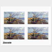 Fischerboote am Strand Rechteckiger Aufkleber (Blatt)