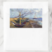 Fischerboote am Strand Rechteckiger Aufkleber (Tasche)