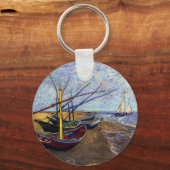 Fischerboote am Strand Schlüsselanhänger (Vorderseite)