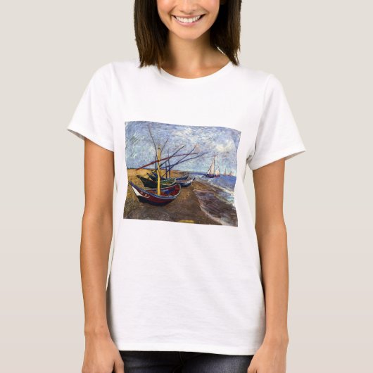 Fischerboote am Strand T-Shirt (Vorderseite)