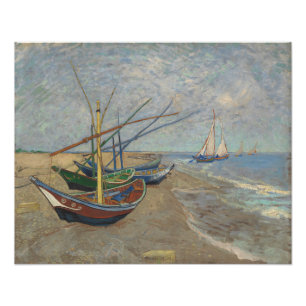 Fischerboote am Strand von Les Saintes-Maries Fotodruck