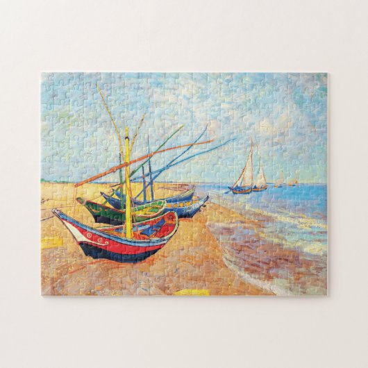 Fischerboote am Strand von Saintes-Maries Puzzle (Horizontal)