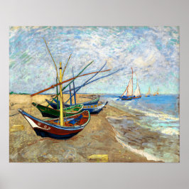Fischerboote am Strand von Saintes-Maries - Van Go Poster