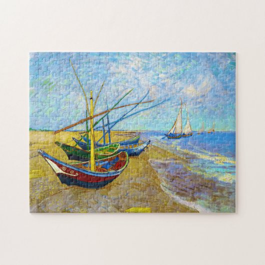 Fischerboote am Strand von Vincent Van Gogh art Puzzle (Horizontal)
