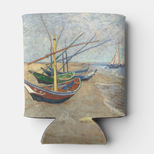 Fischerboote am Strand von Vincent Van Gogh Dosenkühler (Rückseite)