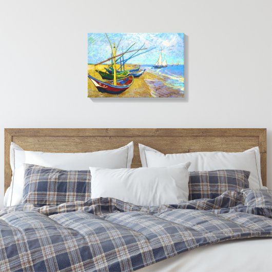 Fischerboote am Strand von Vincent Van Gogh Leinwanddruck (Insitu (Schlafzimmer))