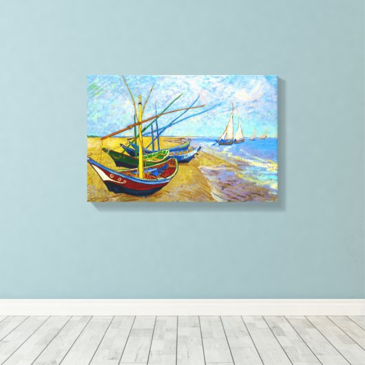 Fischerboote am Strand von Vincent Van Gogh Leinwanddruck (Insitu (Holzboden))