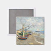Fischerboote am Strand von Vincent Van Gogh Magnet (Vorderseite/Rückseite)