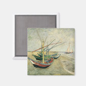 Fischerboote am Strand von Vincent van Gogh Magnet (Vorderseite/Rückseite)