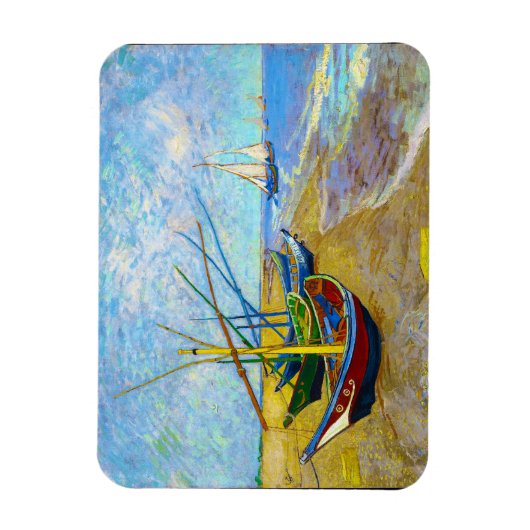 Fischerboote am Strand von Vincent Van Gogh Magnet (Vertikal)