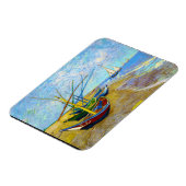 Fischerboote am Strand von Vincent Van Gogh Magnet (Linke Seite)