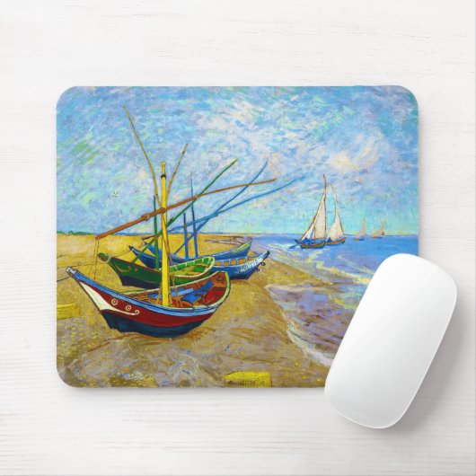 Fischerboote am Strand von Vincent Van Gogh Mousepad (Mit Mouse)