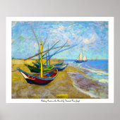 Fischerboote am Strand von Vincent Van Gogh Poster (Vorne)