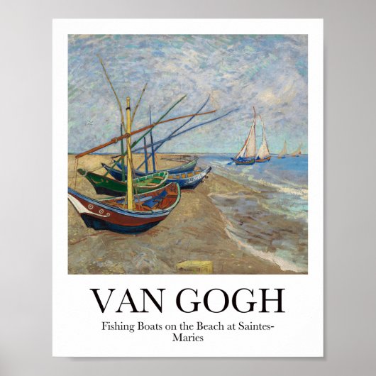 Fischerboote am Strand von Vincent van Gogh Poster (Vorne)
