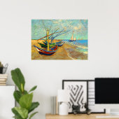 Fischerboote am Strand von Vincent van Gogh Poster (Heimbüro)