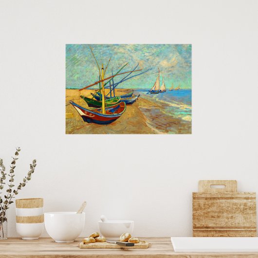 Fischerboote am Strand von Vincent van Gogh Poster (Küche)