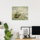 Fischerboote am Strand von Vincent van Gogh Poster (Heimbüro)
