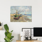 Fischerboote am Strand von Vincent Van Gogh Poster (Heimbüro)