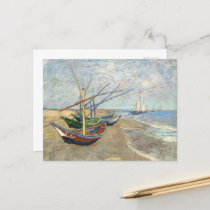 Fischerboote am Strand von Vincent Van Gogh Postkarte