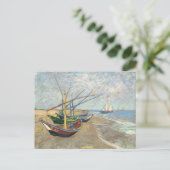 Fischerboote am Strand von Vincent Van Gogh Postkarte (Stehend Vorderseite)