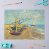 Fischerboote am Strand von Vincent van Gogh Seidenpapier (Basteln)