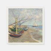 Fischerboote am Strand von Vincent Van Gogh Serviette (Vorderseite)