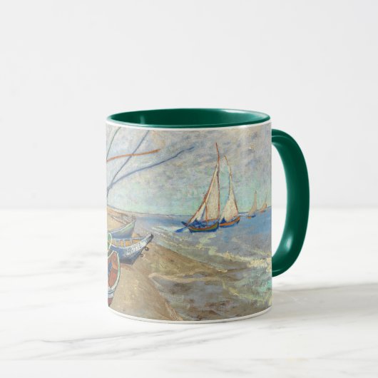Fischerboote am Strand von Vincent Van Gogh Tasse (VorderseiteRechts)