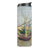 Fischerboote am Strand von Vincent Van Gogh Thermosbecher (Nach links gedreht)