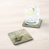 Fischerboote am Strand von Vincent van Gogh Untersetzer (Rechte Seite)