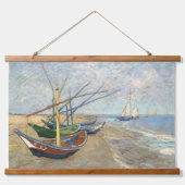Fischerboote am Strand von Vincent Van Gogh Wandteppich Mit Holzrahmen (Vorne)