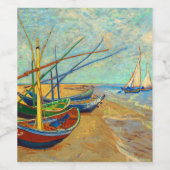 Fischerboote am Strand von Vincent van Gogh Weinetikett (Einzelnes Label)