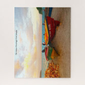 Fischerboote an einem Jamaika Strand. Jigsaw Puzzl Puzzle (Vertikal)