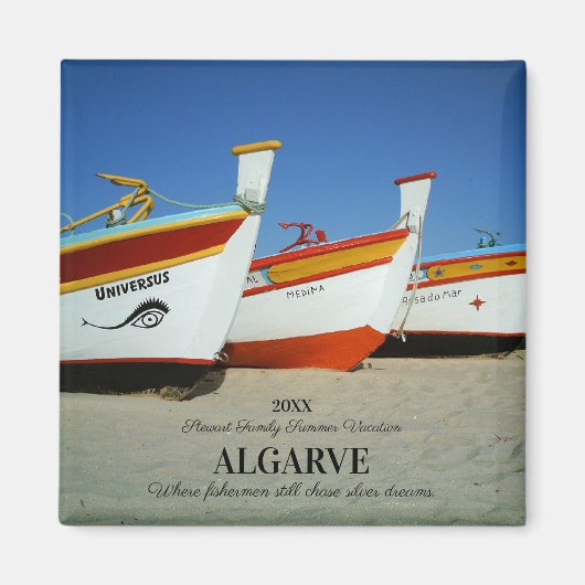Fischerboote auf dem Foto der Algarve Magnet (Vorne)
