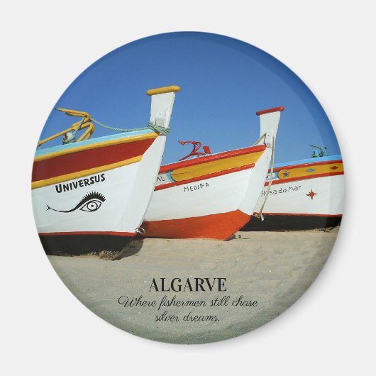 Fischerboote auf dem Foto der Algarve Magnet (Vorne)