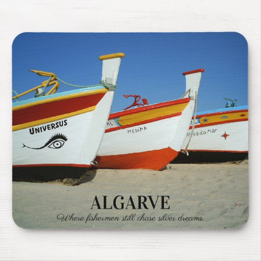Fischerboote auf dem Foto der Algarve Mousepad (Vorne)